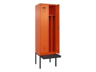 locker met bank,voor scheiding van kleding,HxBxD 2120x600x815mm,2vak - 1