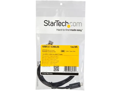 1 meter USB-A naar USB-C laadkabel USB 10Gbps 3A Charge & Sync M/M