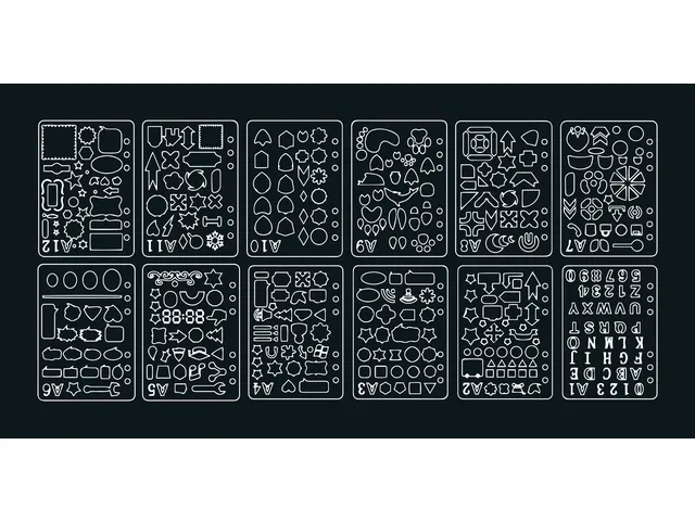 Sjablonen Kangaro 12 stuks 15x21cm assorti