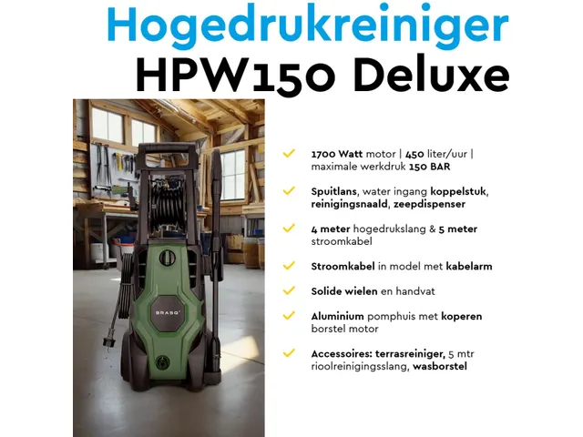 BRASQ Hogedrukreiniger HPW150 Deluxe