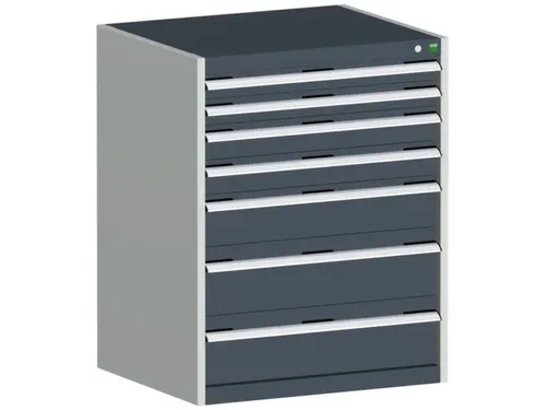 ladekast 1000x800x750mm 7laden zware lasten RAL7035 front RAL7016