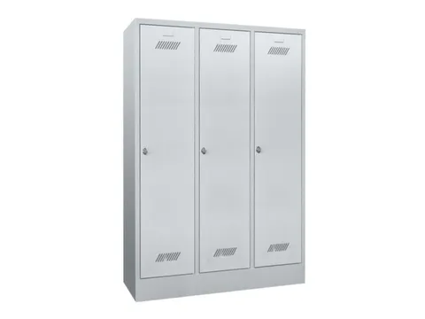 locker,RAL 7035,HxBxD 1850x1200x500mm,3vak,vak B 400mm,draaigrendel