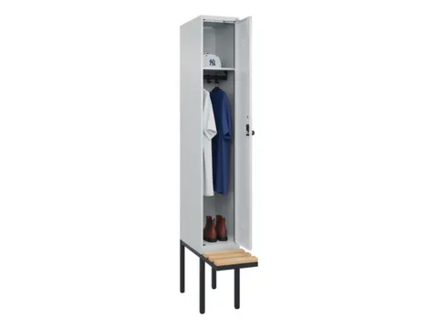 locker met bank,HxBxD 2120x300x815mm,1vak,vak B 300mm,draaigrendel