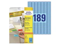 etiket Avery ILK 25,4x10mm blauw 20 vel