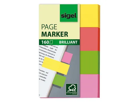 Indexeringsstrookjes Sigel brillant 4-kleurig assortimaat strookjes 20