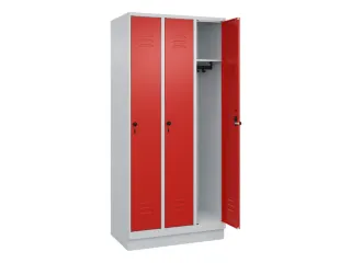 locker,HxBxD 1950x900x500mm,3vak,vak B 300mm,draaigrendel,sokkel - 2