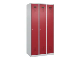 locker,HxBxD 1850x900x500mm,3vak,vak B 300mm,cil.-slot,staand op vloer - 3