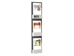 wandfolderhouder,HxBxD 1200x260x65mm,v. 3xDIN A4,acryl planken