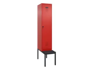 locker met bank,voor scheiding van kleding,HxBxD 2120x400x815mm,1vak - 2