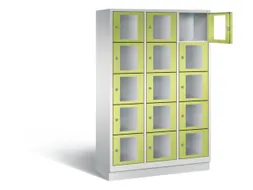 Lockerkast 1800x1200x500mm 3x5 vakken Cilinderslot, Sokkel, RDS1108060