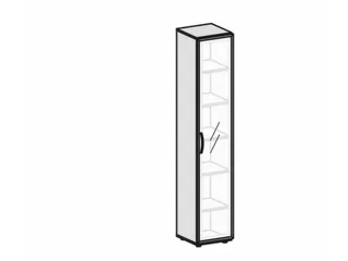 kantoorkast HxBxD 2160x400x420mm romp wit glazen deur - 3