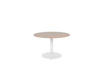 Linesto Vergadertafel Vaste Hoogte 120cm Rond Havana/Kersen 25mm Wit