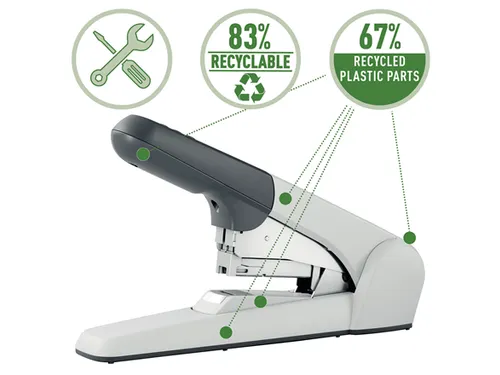 Blokhechter Leitz 5552 Heavy Duty Flat Clinch 60vel zilvergrijs