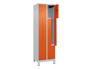 Z-garderobekast,HxBxD 1950x600x500mm,vak B 150/300mm,cil.-slot,voeten - 2