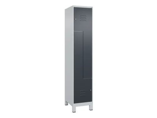 Z-garderobekast,HxBxD 1950x400x500mm,vak B 200/400mm,cil.-slot,voeten
