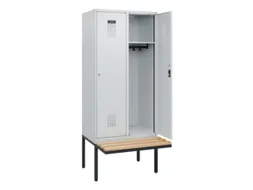 locker met bank,HxBxD 1950x800x815mm,2vak,vak B 400mm,cilinderslot