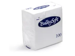 BulkySoft Servetten Wit 33x33cm 1/4 vouw 2-laags cellulose 2000 stuks