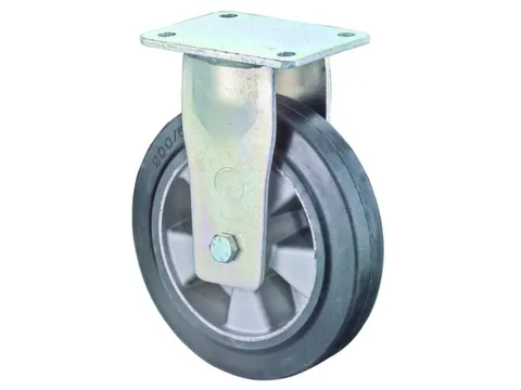 Bokwiel 450kg Øxb 200x50mm Elastisch Mass. Rubb. Zwart Aluminium Velg