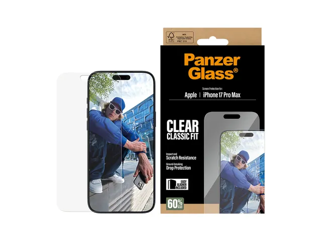 PanzerGlass Screen Protector iPhone 17 Pro Max | Classic Fit w. Eas