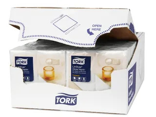 Tork 478145 Premium Linstyle Dinnerservet wit 1/8-vouw 600 Stuks - 2