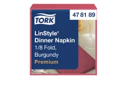 Tork 478148 Premium Linstyle Dinnerservet Bordeaux 1/8-vouw 700 Stuks
