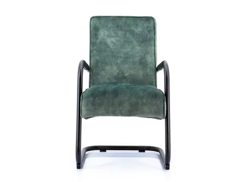 Luxe Vergaderstoel Dunton Hunter Velours Zwart Sledeframe