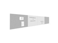 Whiteboardwand 88x472cm 2x Whiteboard Paneel 2x Prikwand Silver Grey