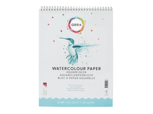 Aquarelblok Qrea 24x32 20 vel 200gr spiraal