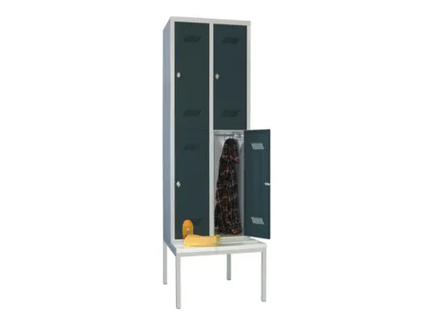 banklocker,dubbeldeks,HxBxD 2150x600x800mm,RAL7035,front RAL7016