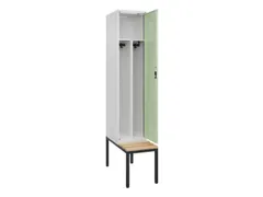 locker met bank,voor scheiding van kleding,HxBxD 2120x400x815mm,1vak