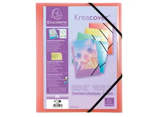 Elastomap Kreacover A4 3 Kleppen Assorti Pastel - 54