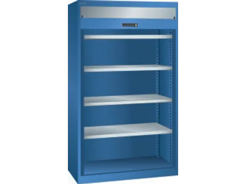 zwaarlast-roldeurkast,HxBxD 1950x1100x641mm,4xStalen bodem,lak RAL5019