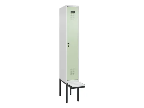 locker met bank,voor scheiding van kleding,HxBxD 2120x300x815mm,1vak