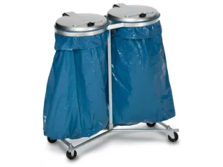Dubbele Afvalverzamelaar Verrijdbaar 1020x860x500mm 120 Liter - 2