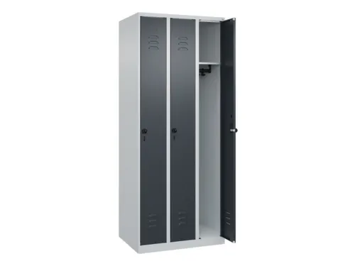 locker,HxBxD 1850x750x500mm,3vak,vak B 250mm,draaigrendel