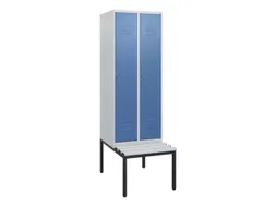 locker met bank,HxBxD 1950x600x815mm,2vak,vak B 300mm,cil.-slot