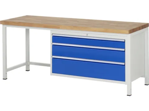 werkbank,HxBxD 840-1040x2000x700mm,beukblad,draagverm. 1250kg,4voeten