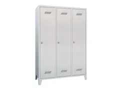locker,RAL 7035,HxBxD 1850x1200x500mm,3vak,vak B 400mm,draaigrendel