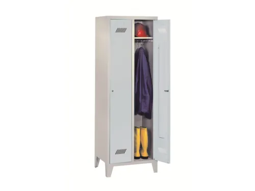 locker,HxBxD 1850x600x500mm,2vak,vak B 300mm,RAL7035,front RAL6011