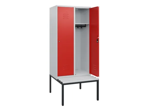 locker met bank,HxBxD 1950x800x815mm,2vak,vak B 400mm,cil.-slot
