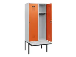 locker met bank,HxBxD 1950x800x815mm,2vak,vak B 400mm,cilinderslot