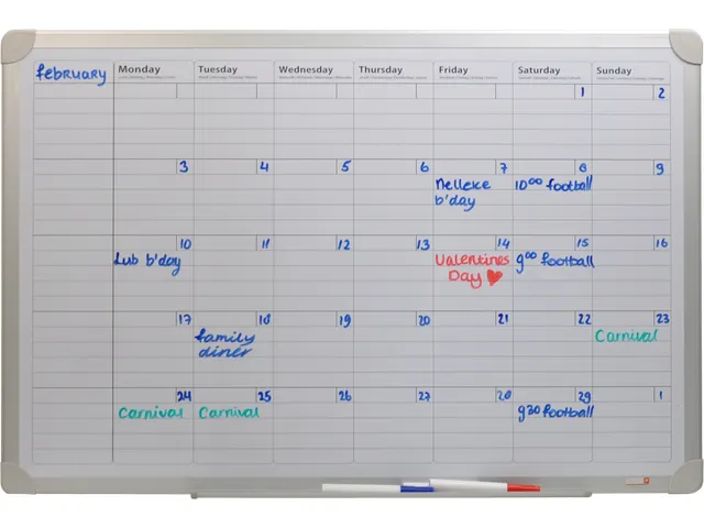 Tableau blanc Planning mensuel 60x90cm