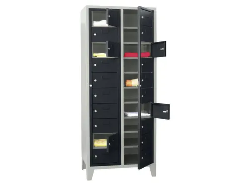 Wasgoedkast 1850x770x500 2x10 Vakken M. Poten Ral7035 Front Ral7016
