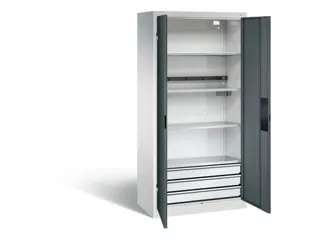 acculaadkast 1950x930x500mm 5stekkerdozen 230V cil.-slot front RAL7016 - 1