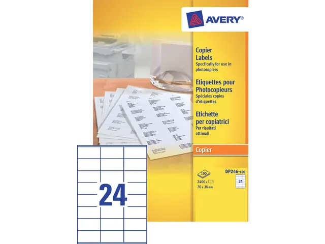 Etiket Avery DP246-100 70x36mm wit 2400stuks