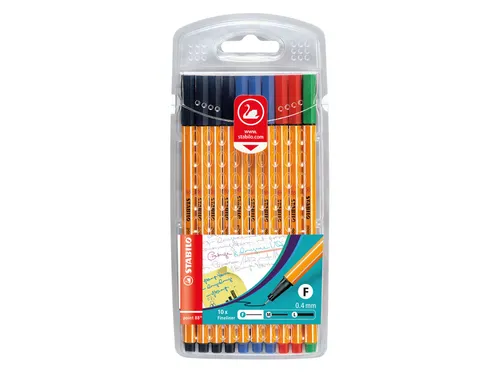 Fineliner STABILO point 88/10 Office fijn assorti etui à 10 stuks
