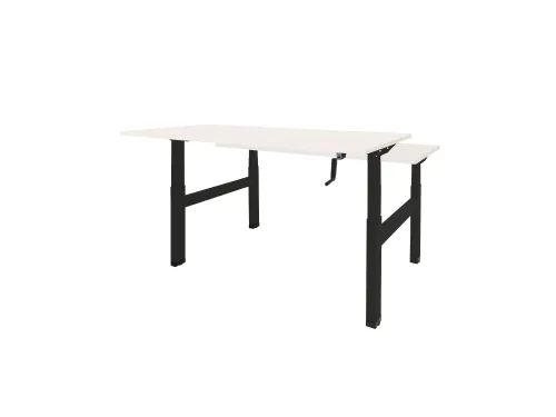 Dextro Slinger Duo zit/sta Bureau 120cm frame Zwart blad Wit