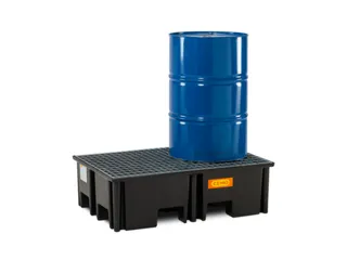 PE-opvangbak,v. 2x200l vat,opvangvol. 220l,HxBxD 360x1230x830mm - 3