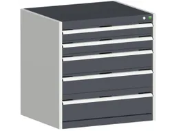 ladekast HxBxD 800x800x525mm 5laden romp RAL7035 front RAL7016