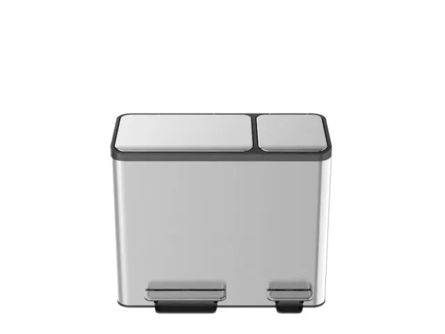 Ecocasa Recycler Pedaalemmer 30+15 Liter mat RVS
